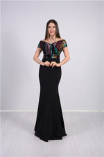 Payet Six Crepe Fish Evening Dress - Black