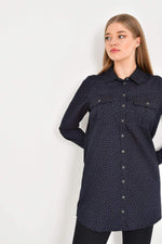 Angelino Long Sleeve Patterned Denim Tunic