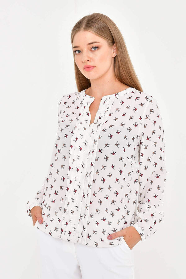 Angelino Long Sleeve Cuffed Blouse