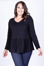 Angelino V Neck Gathered Waist Blouse