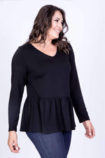 Angelino V Neck Gathered Waist Blouse