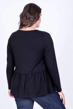 Angelino V Neck Gathered Waist Blouse