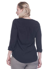 Angelino V Neck Crep Blouse
