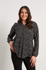 Angelino V Neck Front Gathered Blouse