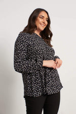 Angelino V Neck Front Gathered Blouse