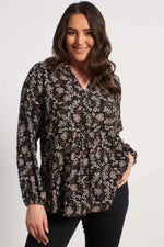 Angelino V Neck Front Gathered Blouse