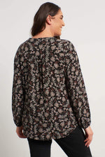 Angelino V Neck Front Gathered Blouse
