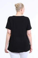 Angelino V Neck Stripe Detail Blouse