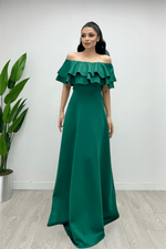 Volanlı Dress - Emerald Green