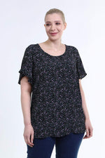 Angelino Ruffle Short Sleeve Blouse
