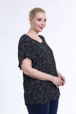 Angelino Ruffle Short Sleeve Blouse