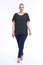 Angelino Ruffle Short Sleeve Blouse