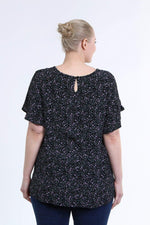 Angelino Ruffle Short Sleeve Blouse