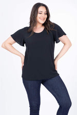 Angelino Ruffled Short Sleeve Blouse
