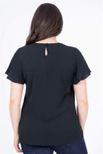 Angelino Ruffled Short Sleeve Blouse