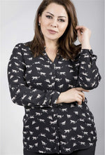 Angelino Lace Collar Long Sleeve Blouse