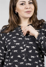 Angelino Lace Collar Long Sleeve Blouse