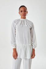 Luxury White Tunic with Pearls