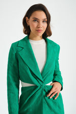 Jacquard Green Side Open Jacket
