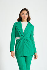 Jacquard Green Side Open Jacket
